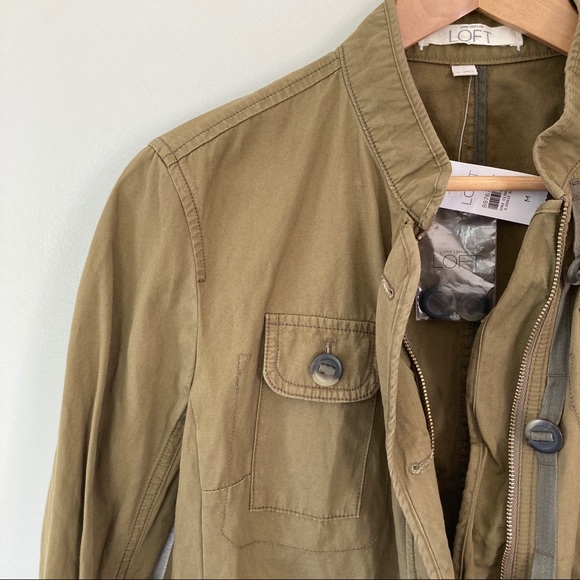 Loft Utility Jacket Army Green Drawstring Waist - Picture 4 of 11